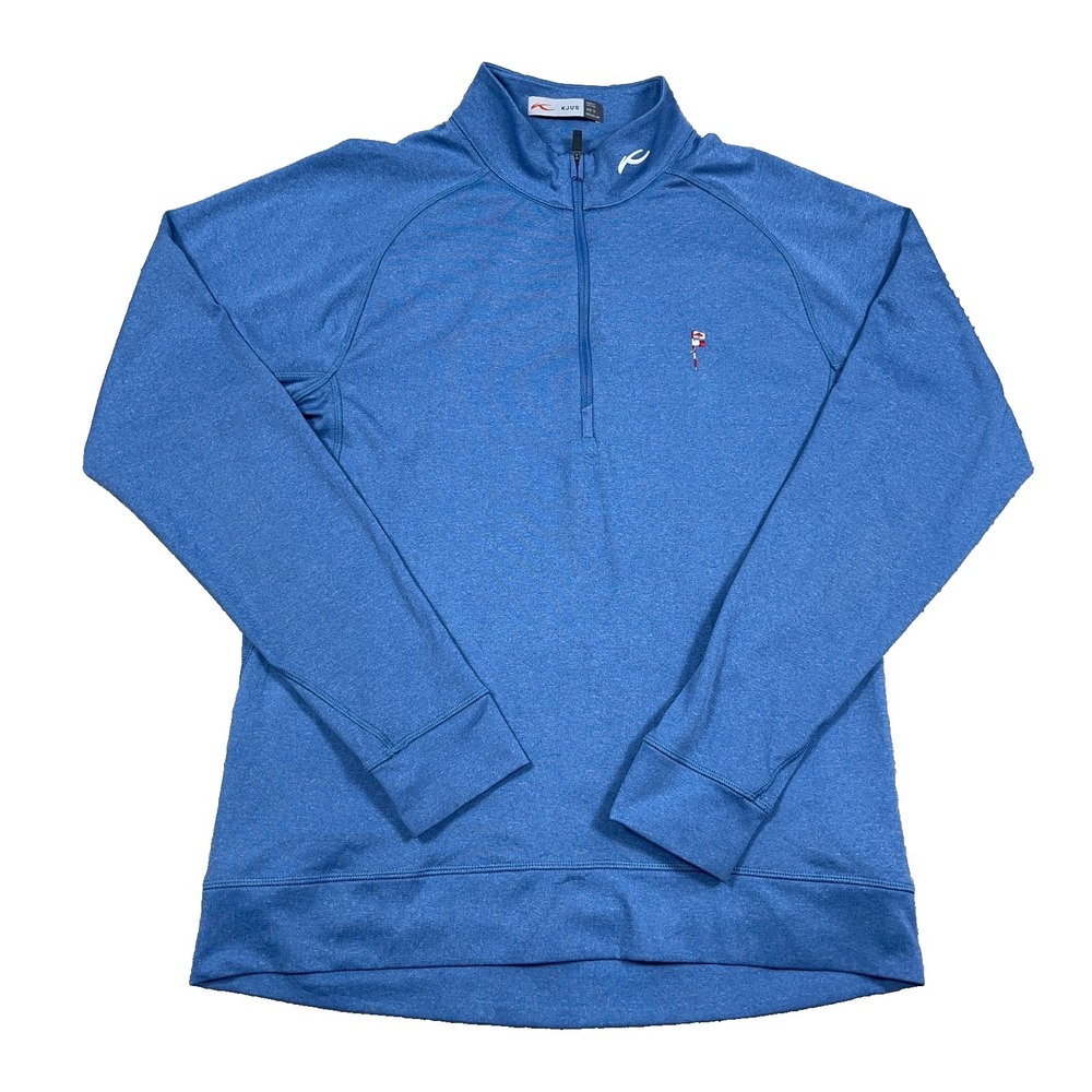 KJUS Sweater Men 48 Small Light Blue Pullover Quarter‎ 1/4 Zip Performance Golf